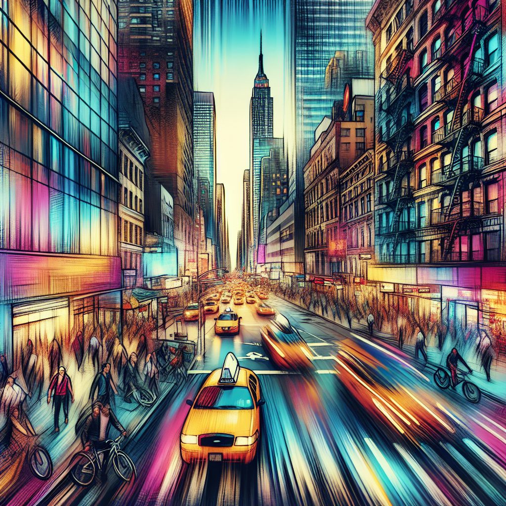 Energetic New York Journey Capturing City Fast Rhythm